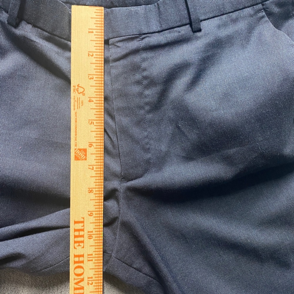Perry Ellis Dress Pants Mens 32x30 Slim Fit Navy Blue Flat Front Trousers - Picture 5 of 8